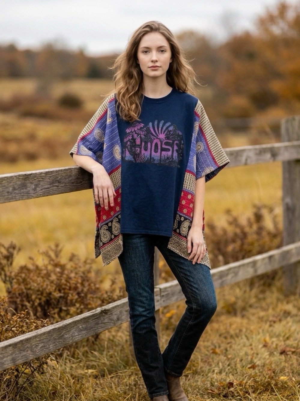 Handcrafted Upcycled Goose Kantha Tunic NWT One Size